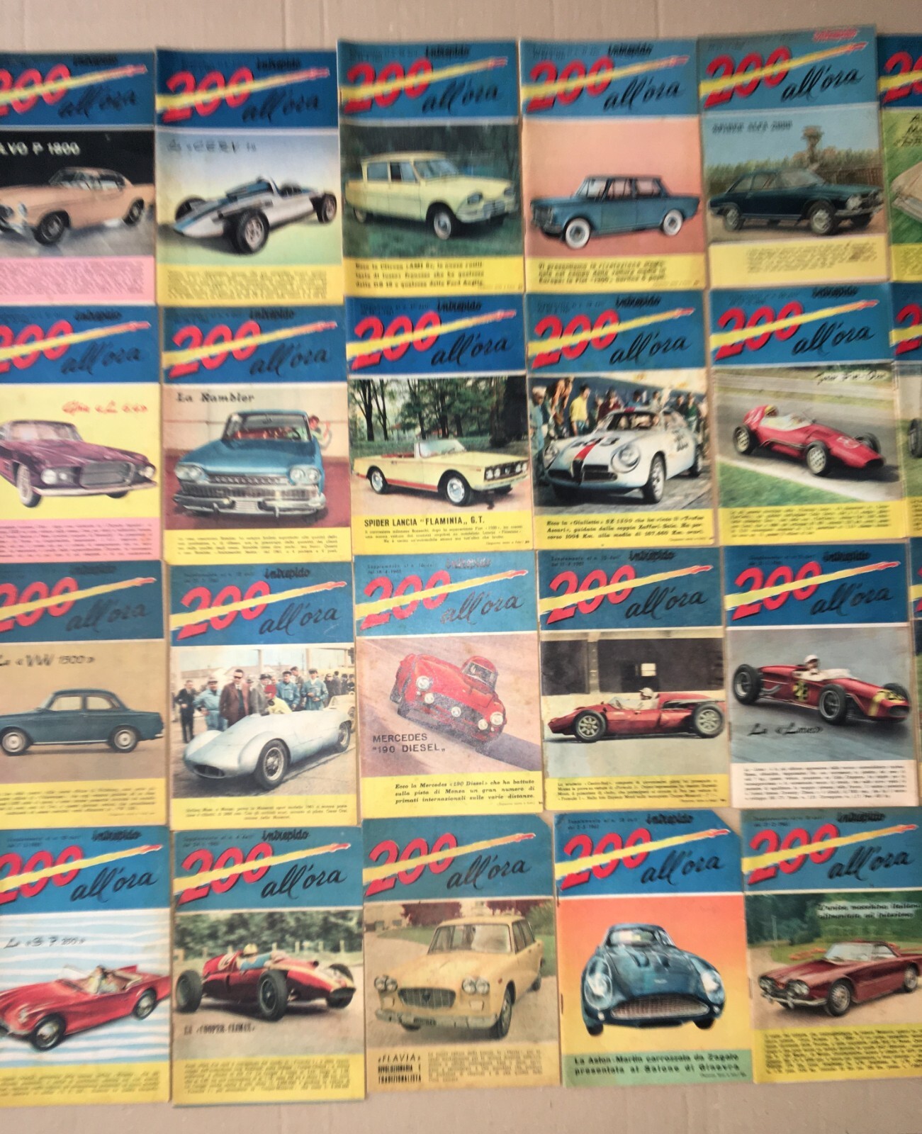 Sport, Automobilismo E Auto d'Epoca: Collezione Di 27 Riviste "Intrepido 200 All'Ora"