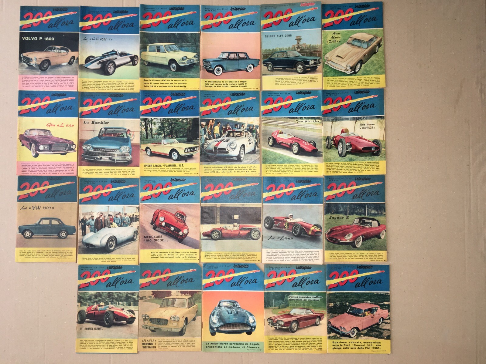 Sport, Automobilismo E Auto d'Epoca: Collezione Di 27 Riviste "Intrepido 200 All'Ora"