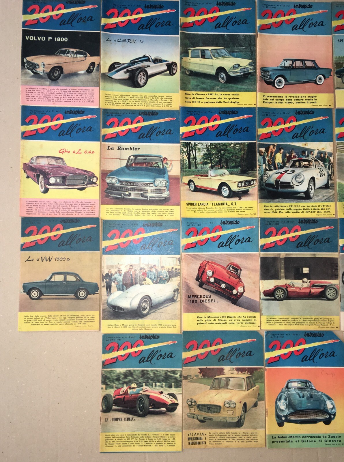 Sport, Automobilismo E Auto d'Epoca: Collezione Di 27 Riviste "Intrepido 200 All'Ora"