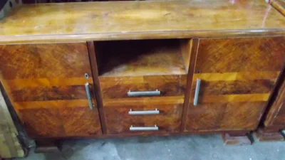 20th-Century Decorative Arts - Design - Pair of Wood and Burl Cabinets - Ponti Era