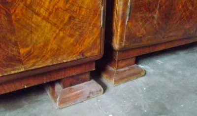 20th-Century Decorative Arts - Design - Pair of Wood and Burl Cabinets - Ponti Era