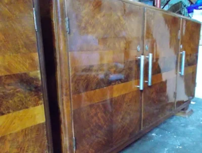 20th-Century Decorative Arts - Design - Pair of Wood and Burl Cabinets - Ponti Era
