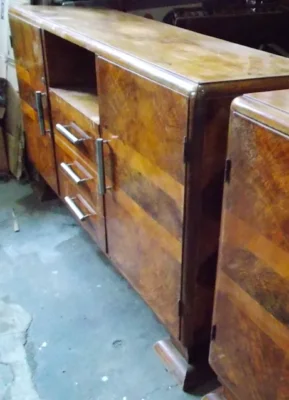 20th-Century Decorative Arts - Design - Pair of Wood and Burl Cabinets - Ponti Era