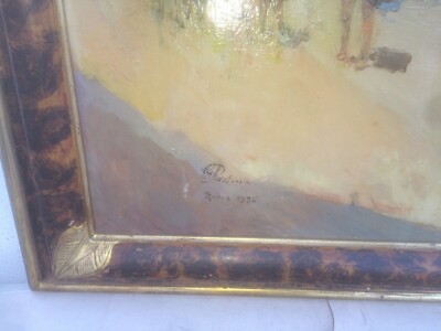 Pittura Italiana: Paesaggio Con Veduta Di Borgo Laziale Di Giuseppe Pastina, 1936