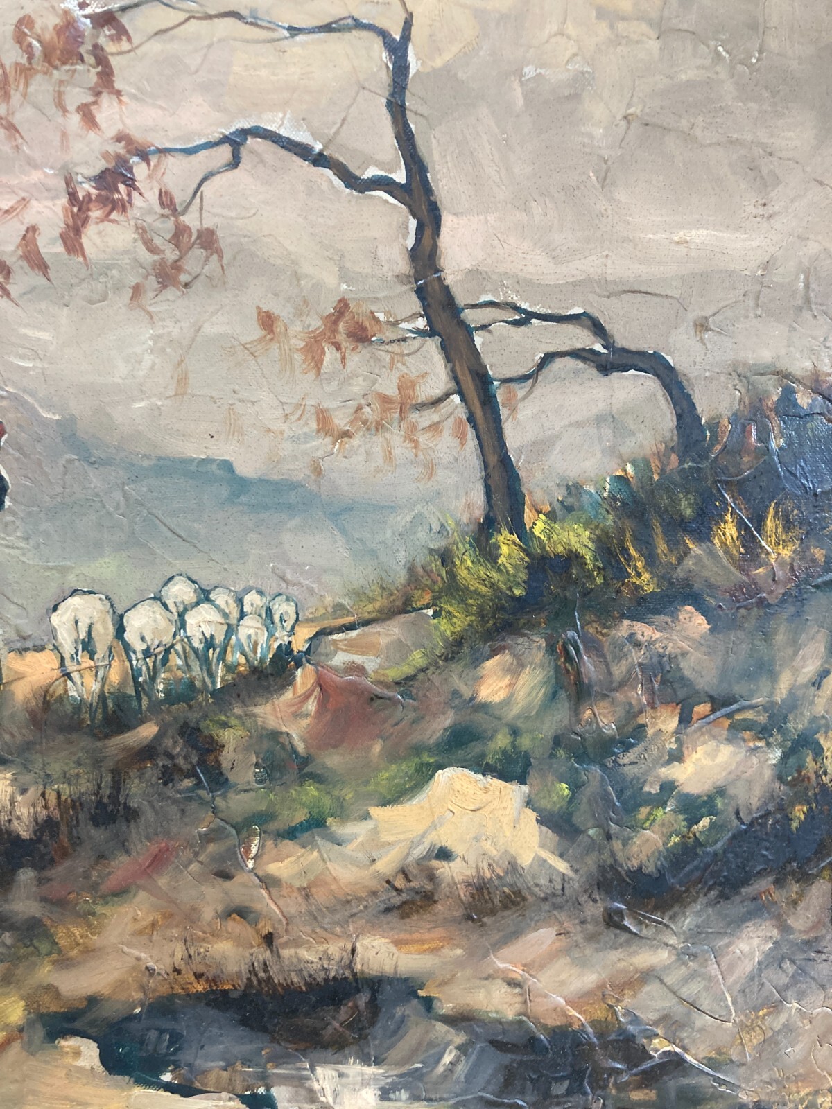 Carlo Casa, Scena Pastorale, Olio Su Tela, 1971