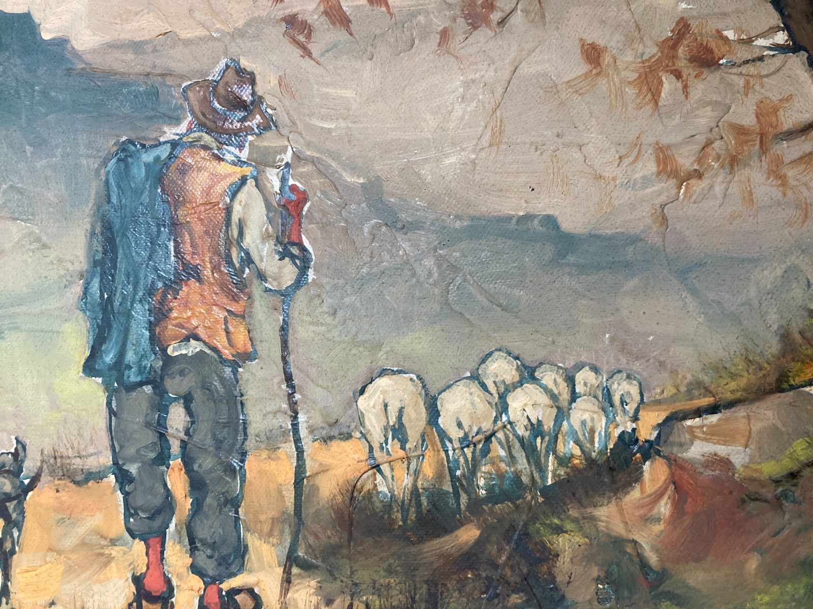 Carlo Casa, Scena Pastorale, Olio Su Tela, 1971