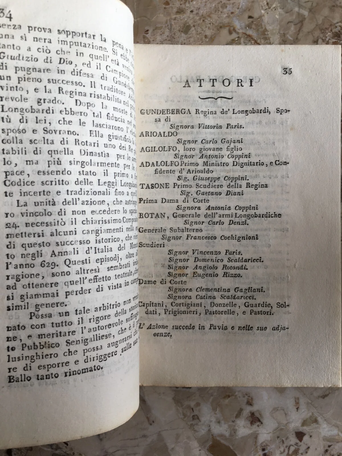 Theatre, Pantomime Ballet: Gundeberga, Gioja, Coppini, Longobardi, Pavia, Senigallia