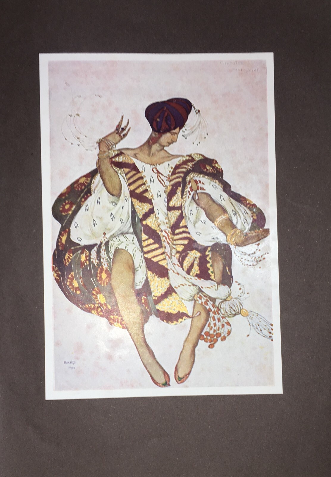 Léon Bakst: Cleopatra, Danza Ebrea. Antica Stampa A Colori, 1912