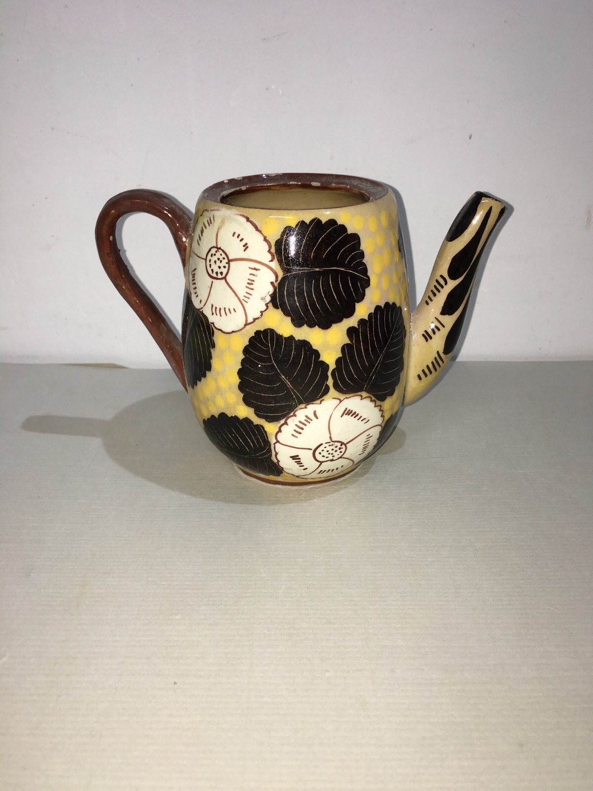 Soprammobile Artistico, Ceramica Da Collezione Floreale, Teiera Marcata Aquila