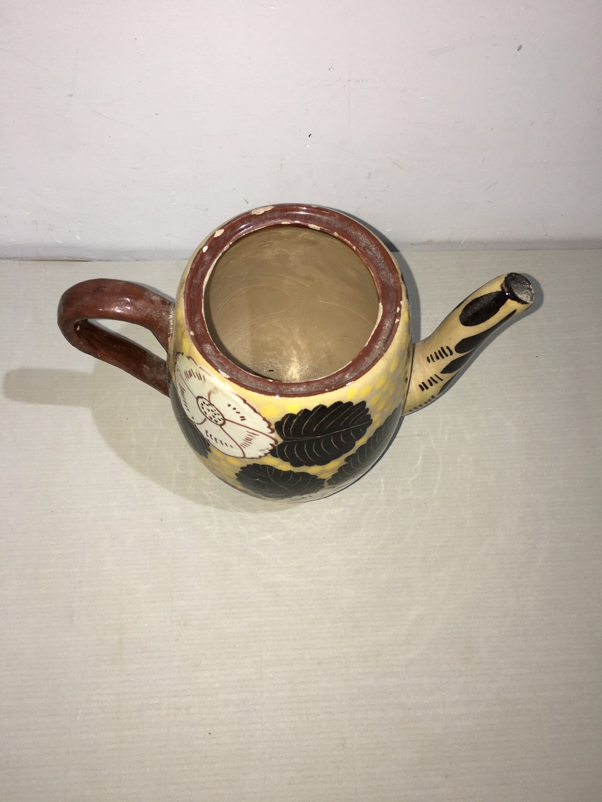 Soprammobile Artistico, Ceramica Da Collezione Floreale, Teiera Marcata Aquila