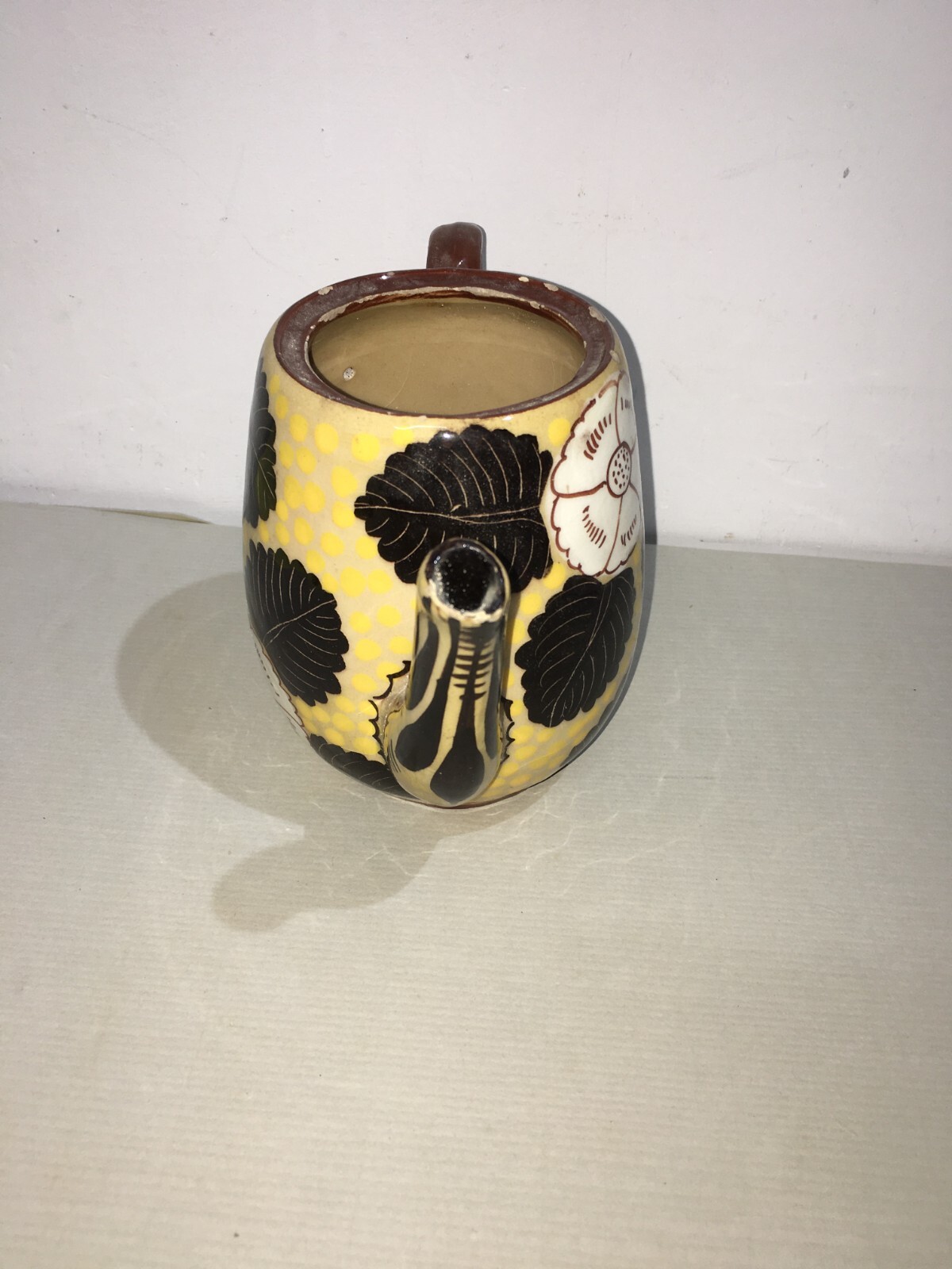 Soprammobile Artistico, Ceramica Da Collezione Floreale, Teiera Marcata Aquila