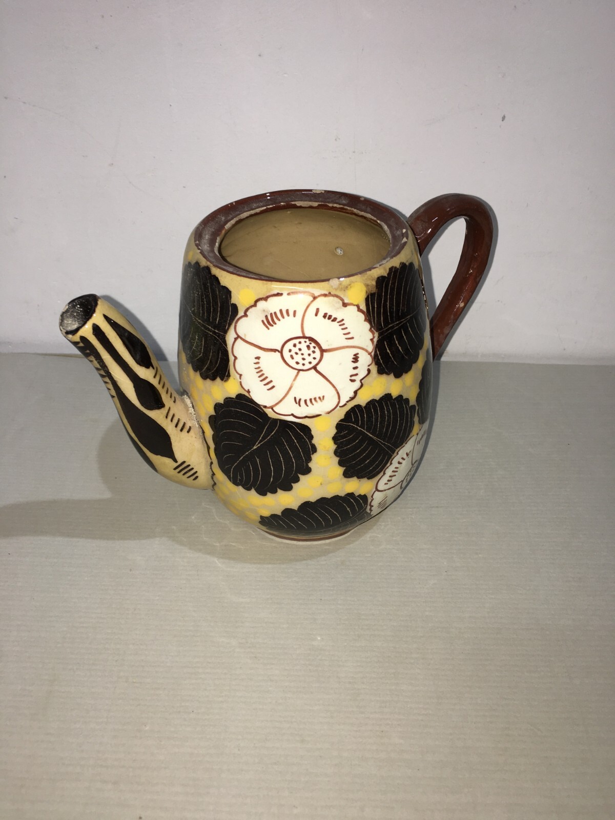 Soprammobile Artistico, Ceramica Da Collezione Floreale, Teiera Marcata Aquila