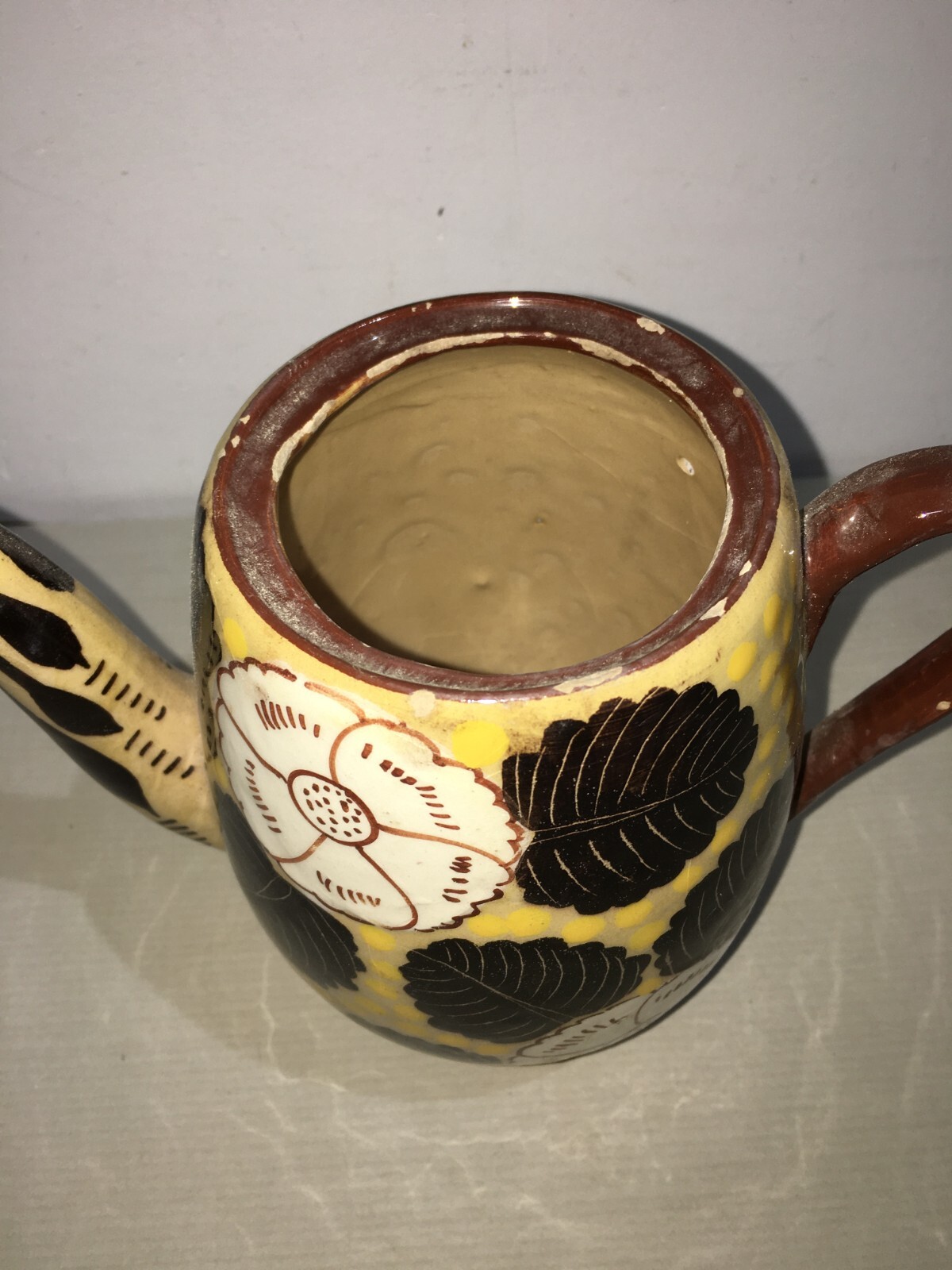 Soprammobile Artistico, Ceramica Da Collezione Floreale, Teiera Marcata Aquila