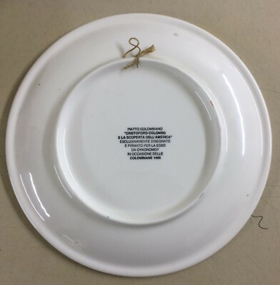 Piatto Commemorativo Cristoforo Colombo: Centenario Della Scoperta Dell'America (Esso, 1992)