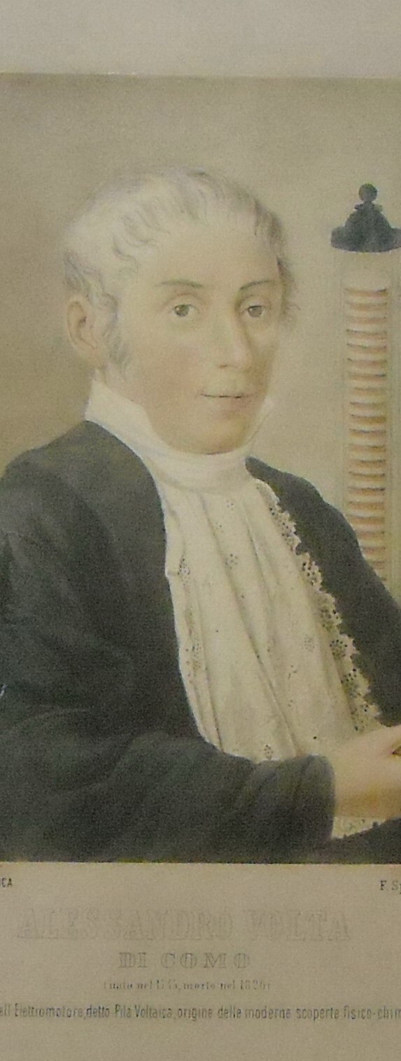 Alessandro Volta, Elettricità, Pila: Antico Ritratto Fotografico Colorato