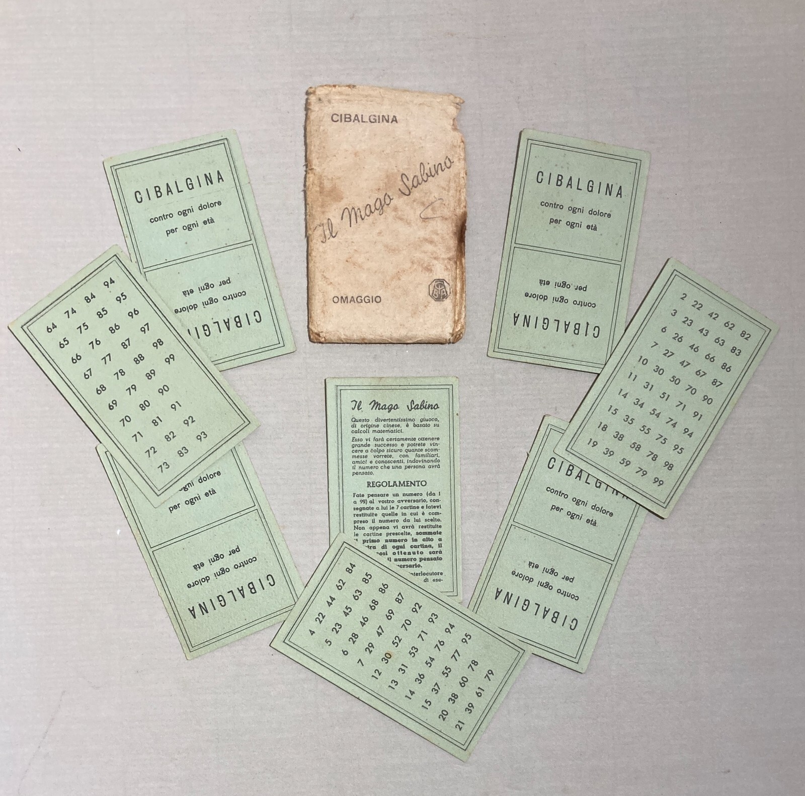 Medicina Pubblicitaria Farmaceutica: Ciba   Cibalgina   Giochi Matematici   Mago Sabino