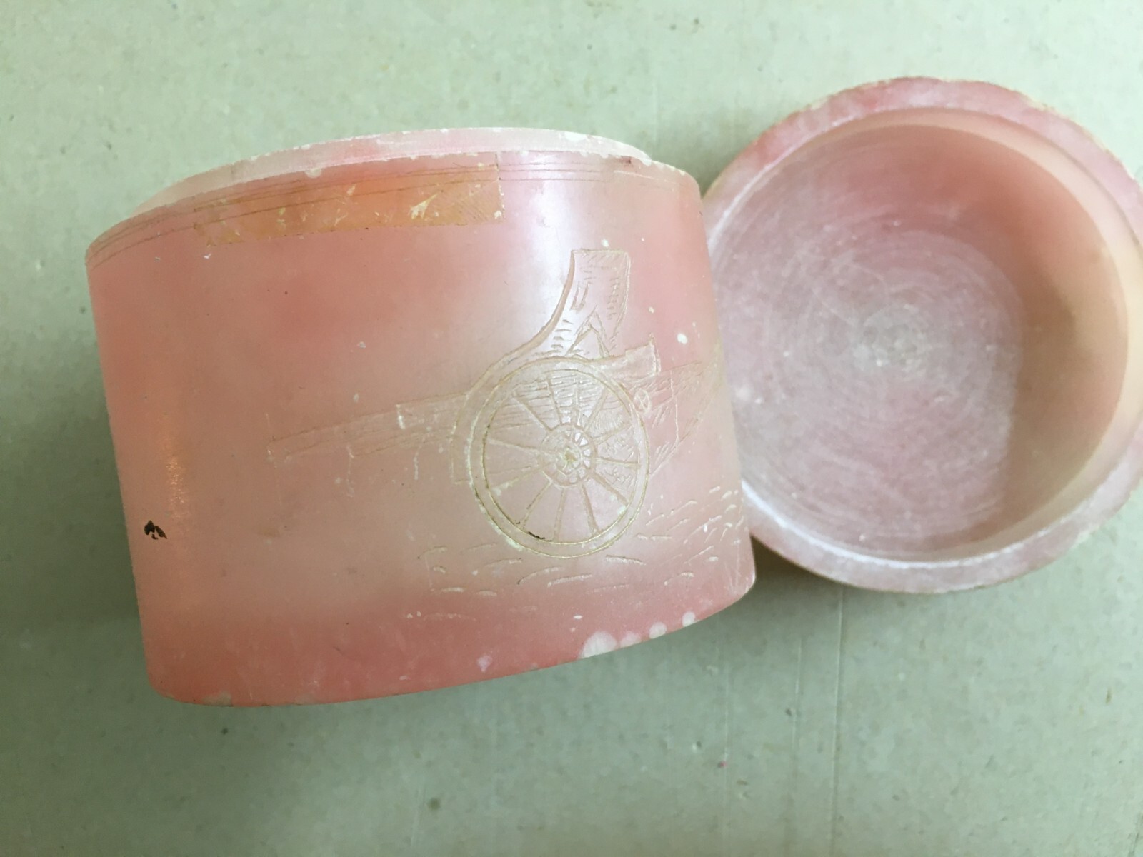 Scatola Militare In Alabastro Rosa Del 7° Reggimento Artiglieria, 1935