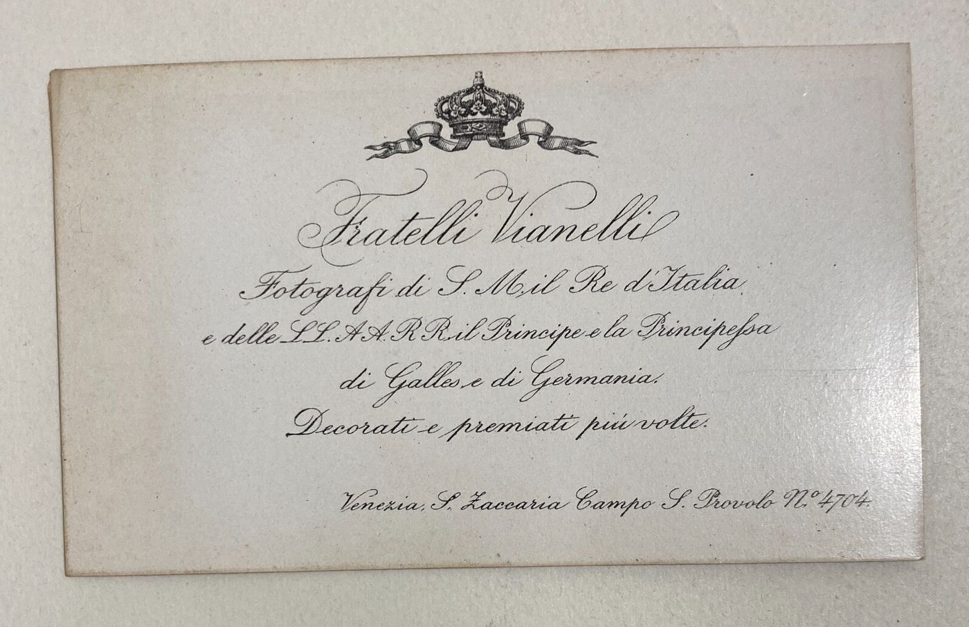 Fotografia Antica Da Collezione, Veneto, Venezia, Vianelli, Fine '800, Gentildonna