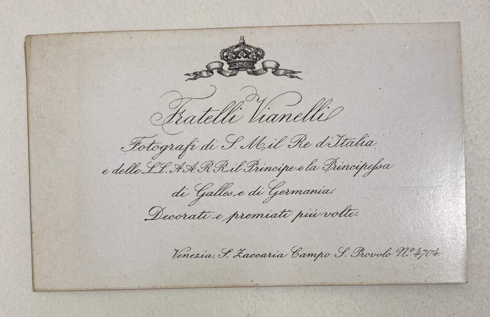 Fotografia Antica Da Collezione, Veneto, Venezia, Vianelli, Fine '800, Gentildonna