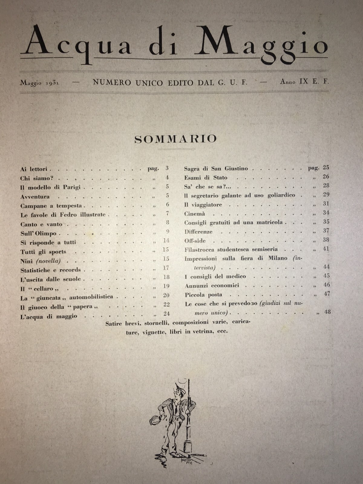 Chieti: "Acqua Di Maggio", Numero Unico Del G.U.F., 1931