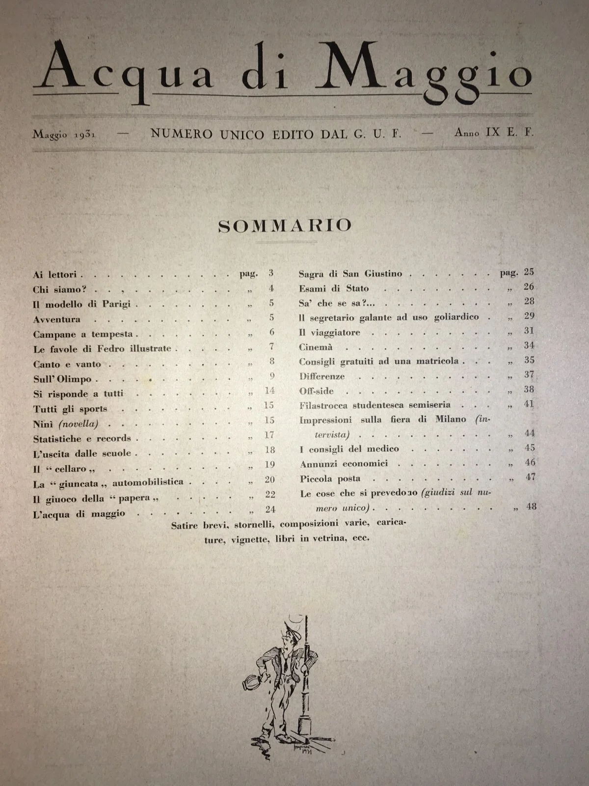 Chieti: "acqua di Maggio", Numero Unico del G.u.f., 1931