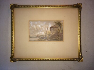 Antica Veduta Anglosassone Del Tamigi, Artista R.P. Noble