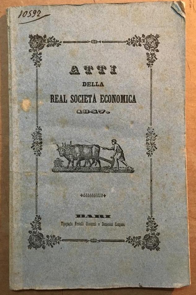 Puglia, Bari: Economia, Agricoltura, Geologia E Storia Locale. Petroni, Santoliquido, 1847
