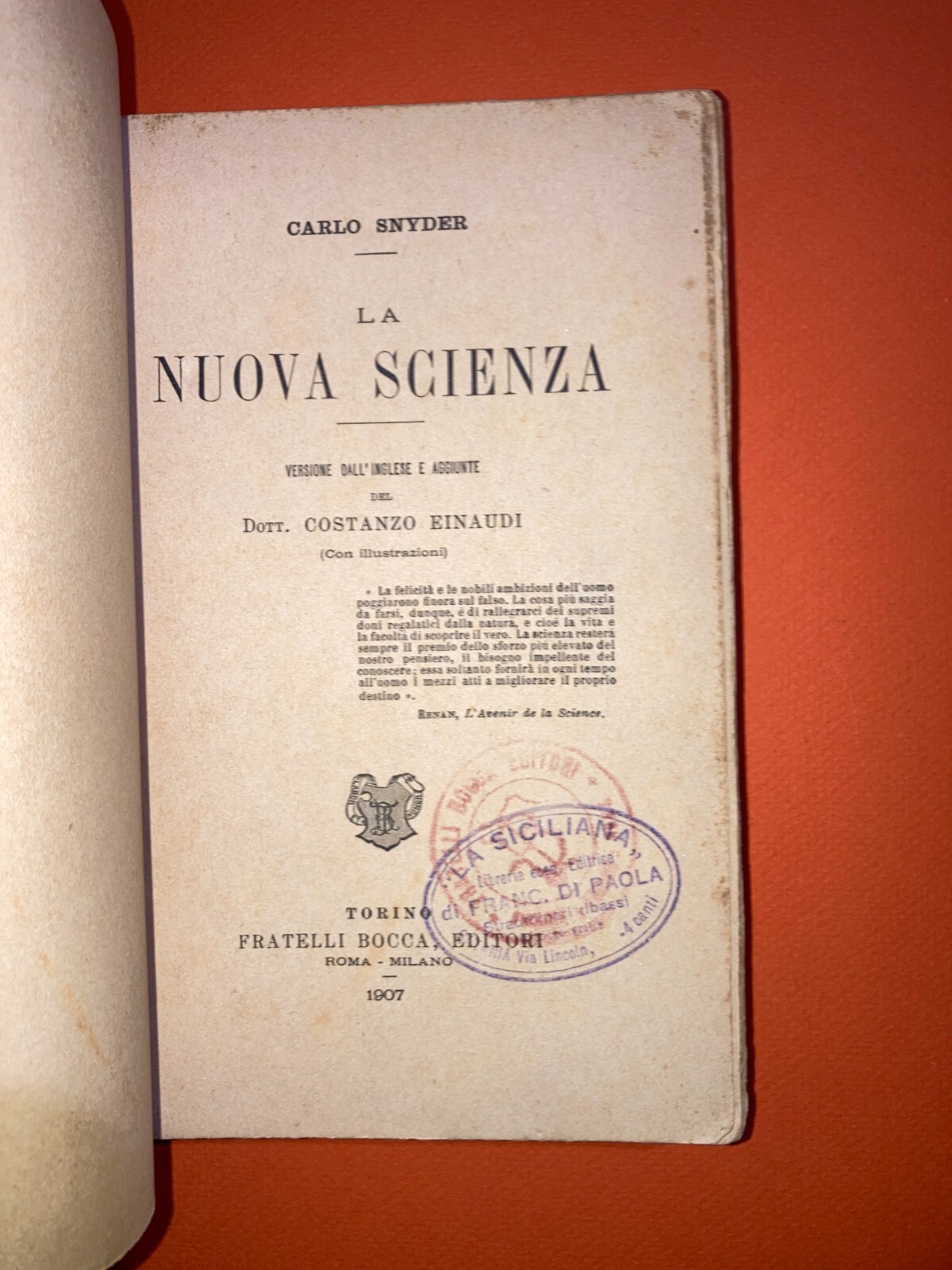 Snyder La Nuova Scienza Progresso Scientifico Fisica, Chimica, Medicina, Telegrafia