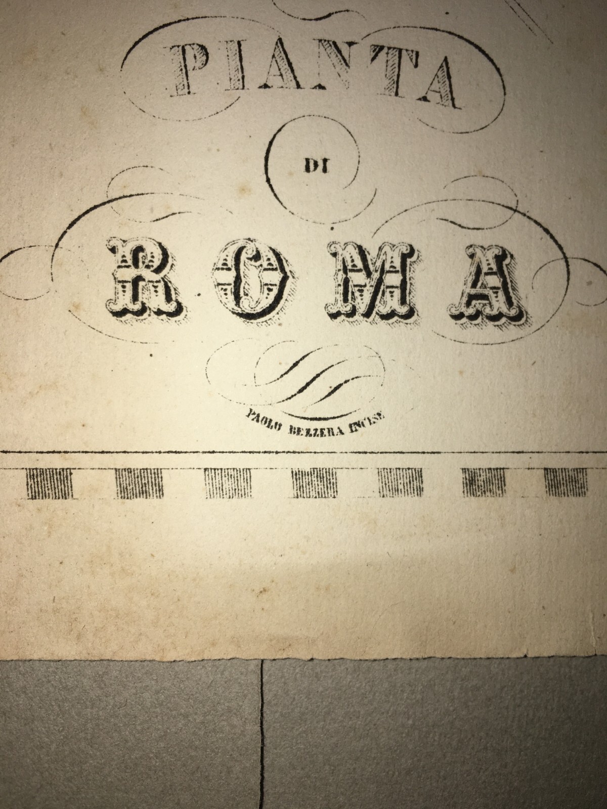 Antica Cartografia: Pianta Di Roma. Incisione Di Giuseppe Civelli E Paolo Bezzera
