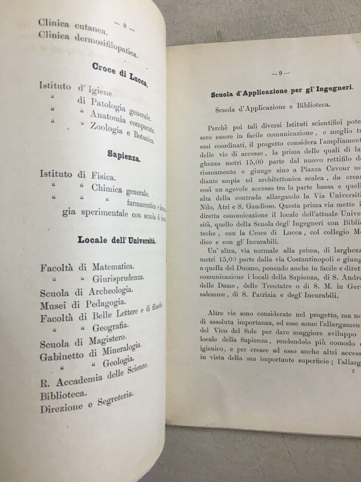 Architettura E Ingegneria: Riassetto Delle Cliniche Universitarie A Napoli, 1892 (con Mappa)
