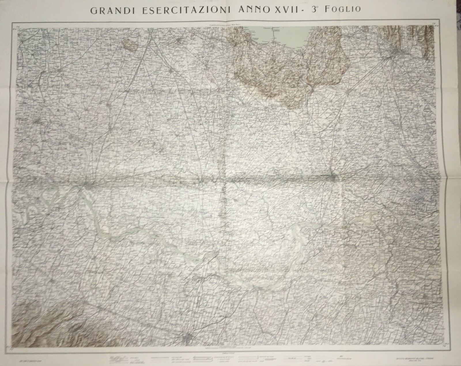 Militaria: Grande Cartografia d'Epoca. Cremona, Parma, Verona, Garda, Rete Stradale
