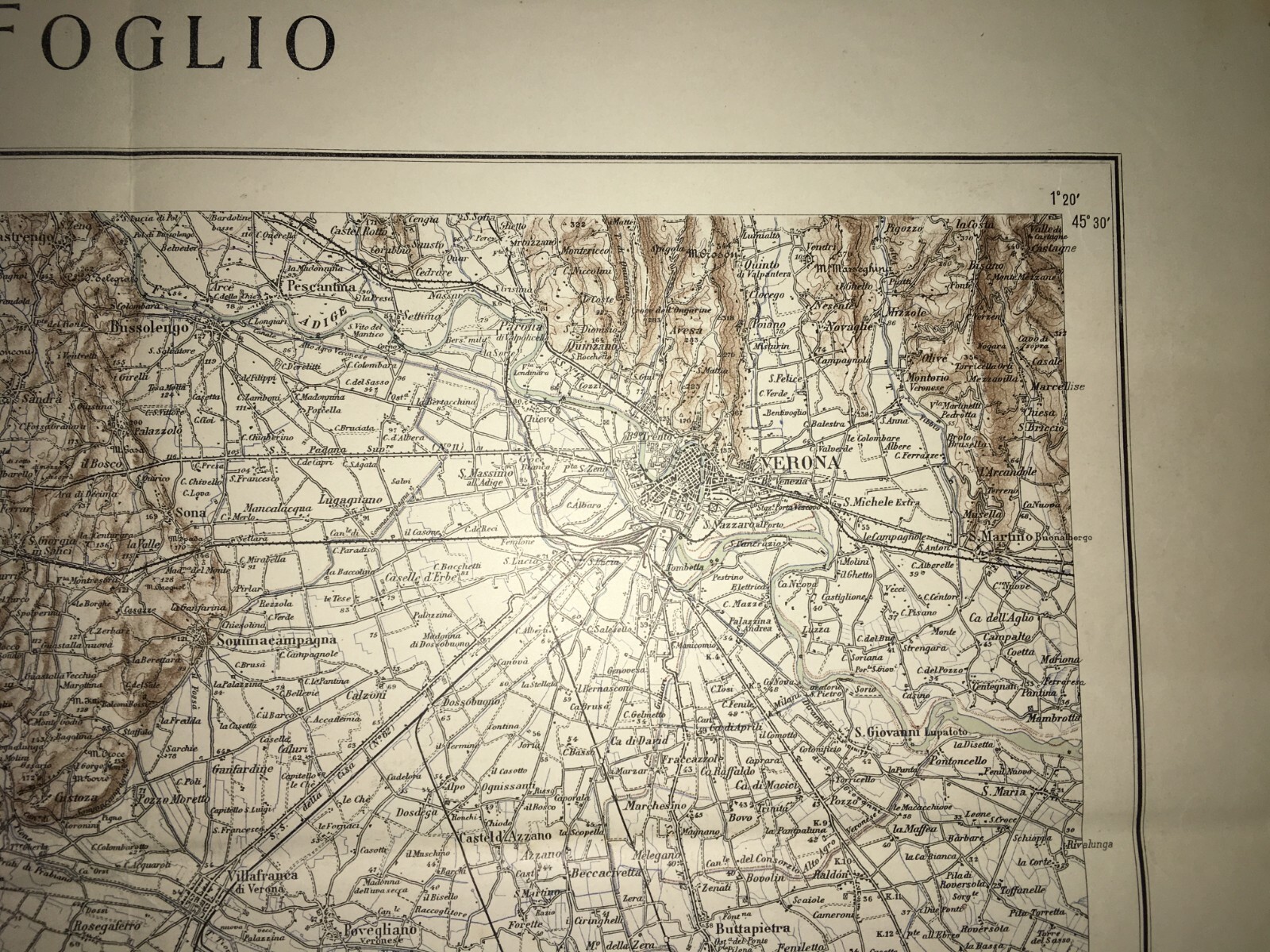Militaria: Grande Cartografia d'Epoca. Cremona, Parma, Verona, Garda, Rete Stradale