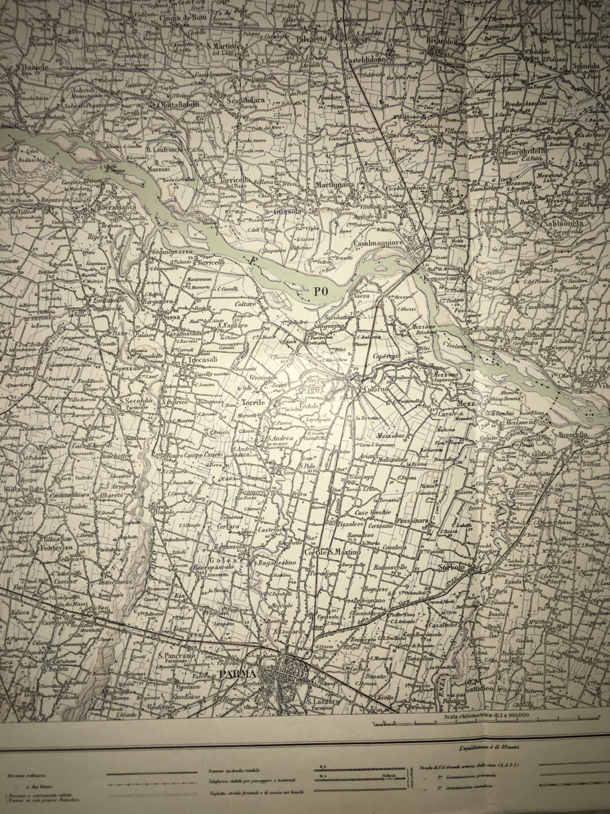 Militaria: Grande Cartografia d'Epoca. Cremona, Parma, Verona, Garda, Rete Stradale