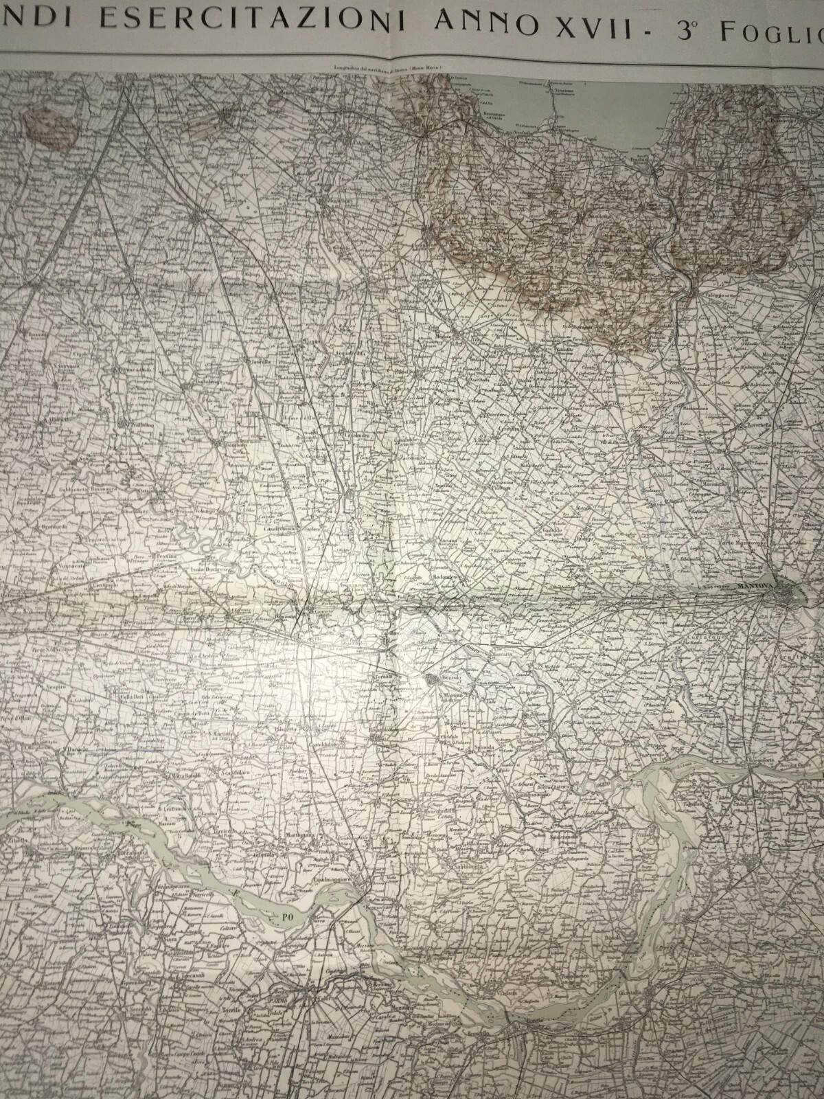 Militaria: Grande Cartografia d'Epoca. Cremona, Parma, Verona, Garda, Rete Stradale