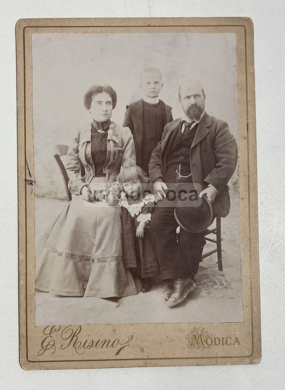 Fotografia Antica Da Collezione: Sicilia, Modica, Noto, Fotografo Risino, Araldica