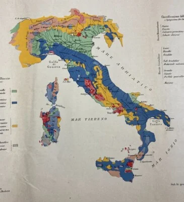 Italian Cartography: Geological Sketch of Italy — Classification of Rocks