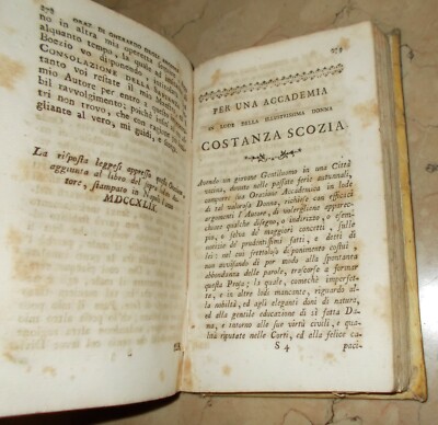 Napoli, Salerno, Eboli: Orazioni Di Gherardo Degli Angioli   Antica Edizione (1781)