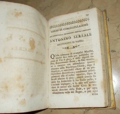 Napoli, Salerno, Eboli: Orazioni Di Gherardo Degli Angioli   Antica Edizione (1781)