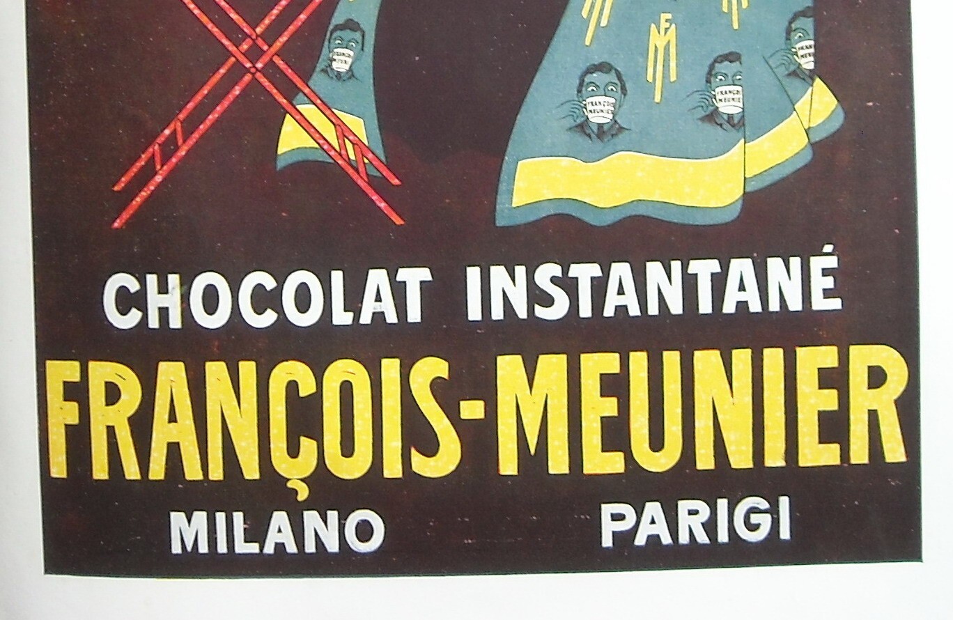 Cioccolato Istantaneo Meunier Milano Parigi. Stampa Pubblicitaria, 1914