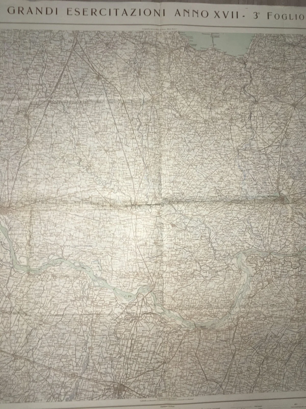 Militaria, Grande Cartografia d'epoca: Cremona, Parma, Verona, Garda e Viabilità, 1939