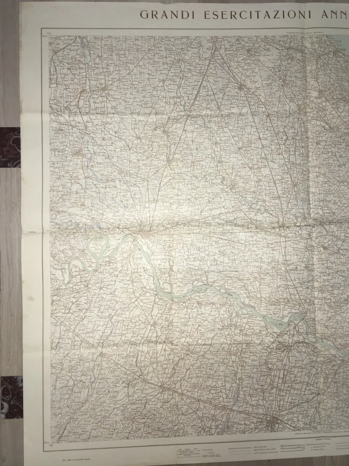 Militaria, Grande Cartografia d'epoca: Cremona, Parma, Verona, Garda e Viabilità, 1939