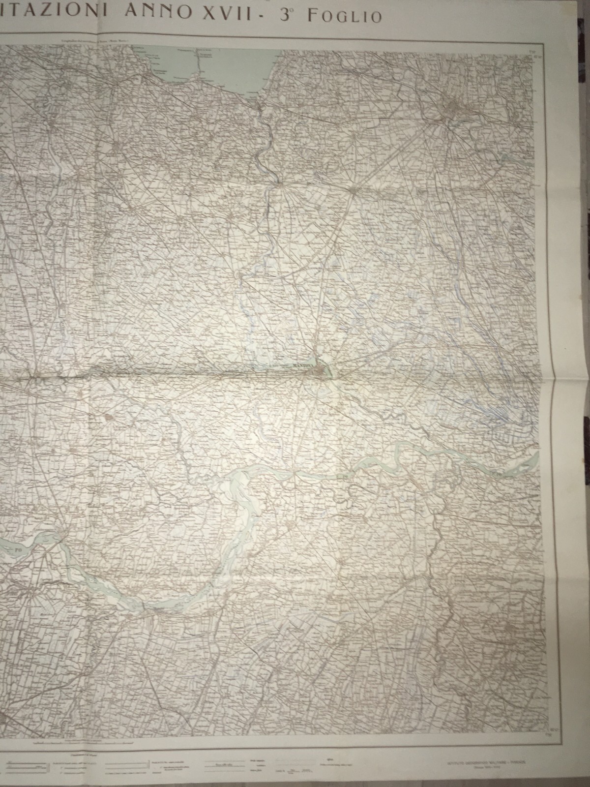 Militaria, Grande Cartografia d'Epoca: Cremona, Parma, Verona, Garda E Viabilità, 1939