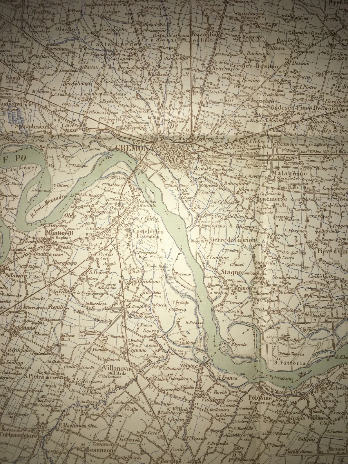 Militaria, Grande Cartografia d'epoca: Cremona, Parma, Verona, Garda e Viabilità, 1939