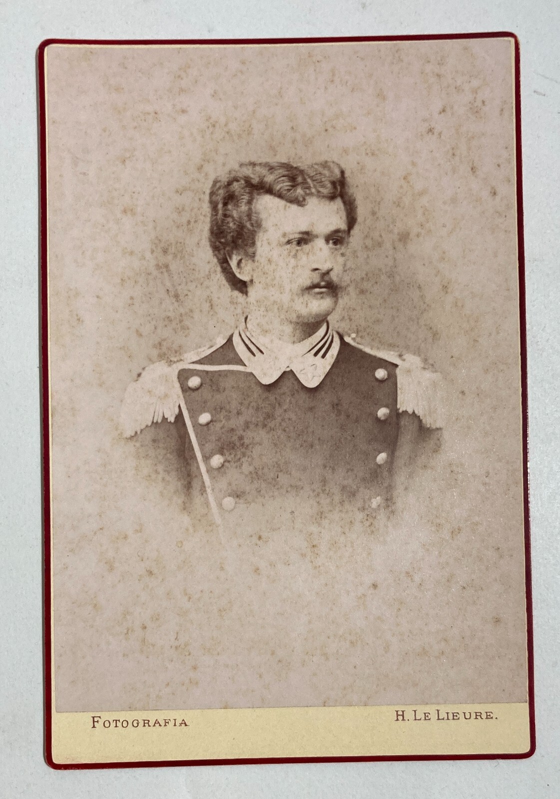 Torino. Antica Fotografia Originale. Fotografo Le Lieure. Ritratto Di Militare.