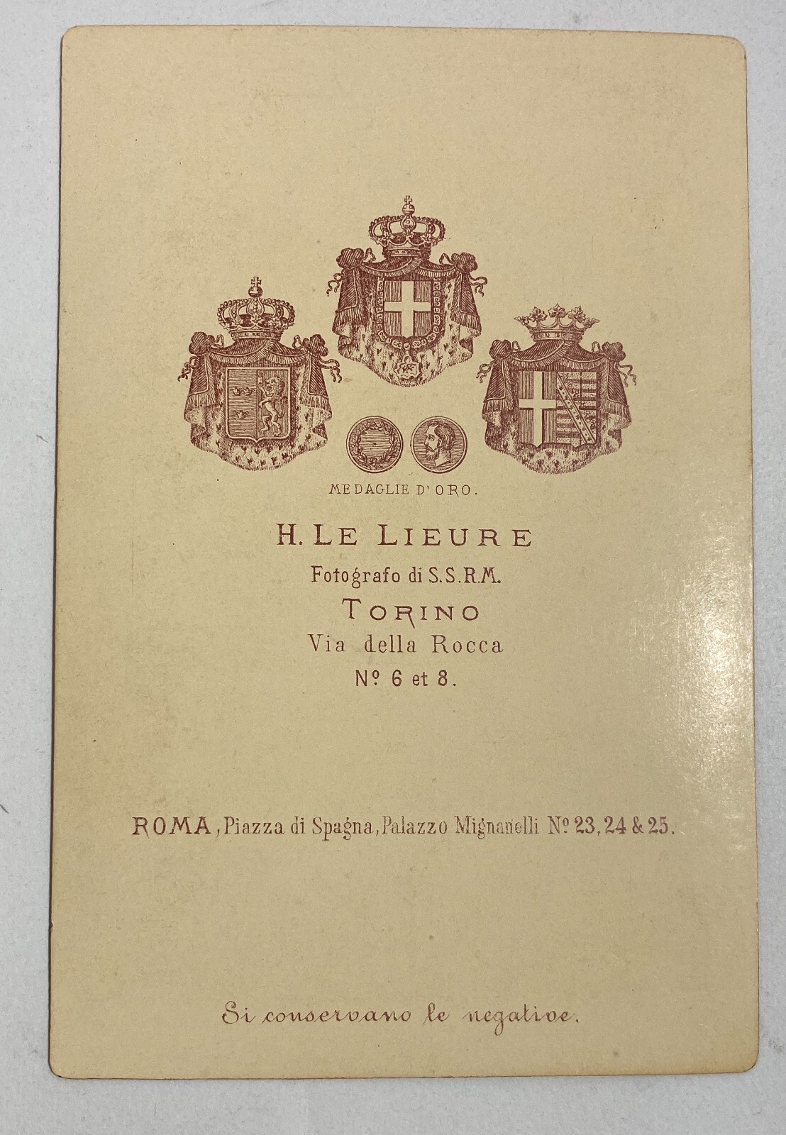 Torino. Antica Fotografia Originale. Fotografo Le Lieure. Ritratto Di Militare.
