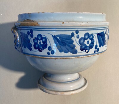 Cucina, Antica Zuppiera In Ceramica Popolare Dell'Abruzzo, Soprammobile Da Collezione, XIX Secolo
