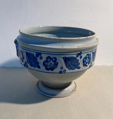 Cucina, Antica Zuppiera In Ceramica Popolare Dell'Abruzzo, Soprammobile Da Collezione, XIX Secolo