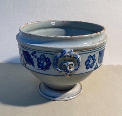 Cucina, Antica Zuppiera In Ceramica Popolare Dell'Abruzzo, Soprammobile Da Collezione, XIX Secolo