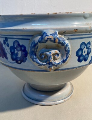 Cucina, Antica Zuppiera In Ceramica Popolare Dell'Abruzzo, Soprammobile Da Collezione, XIX Secolo