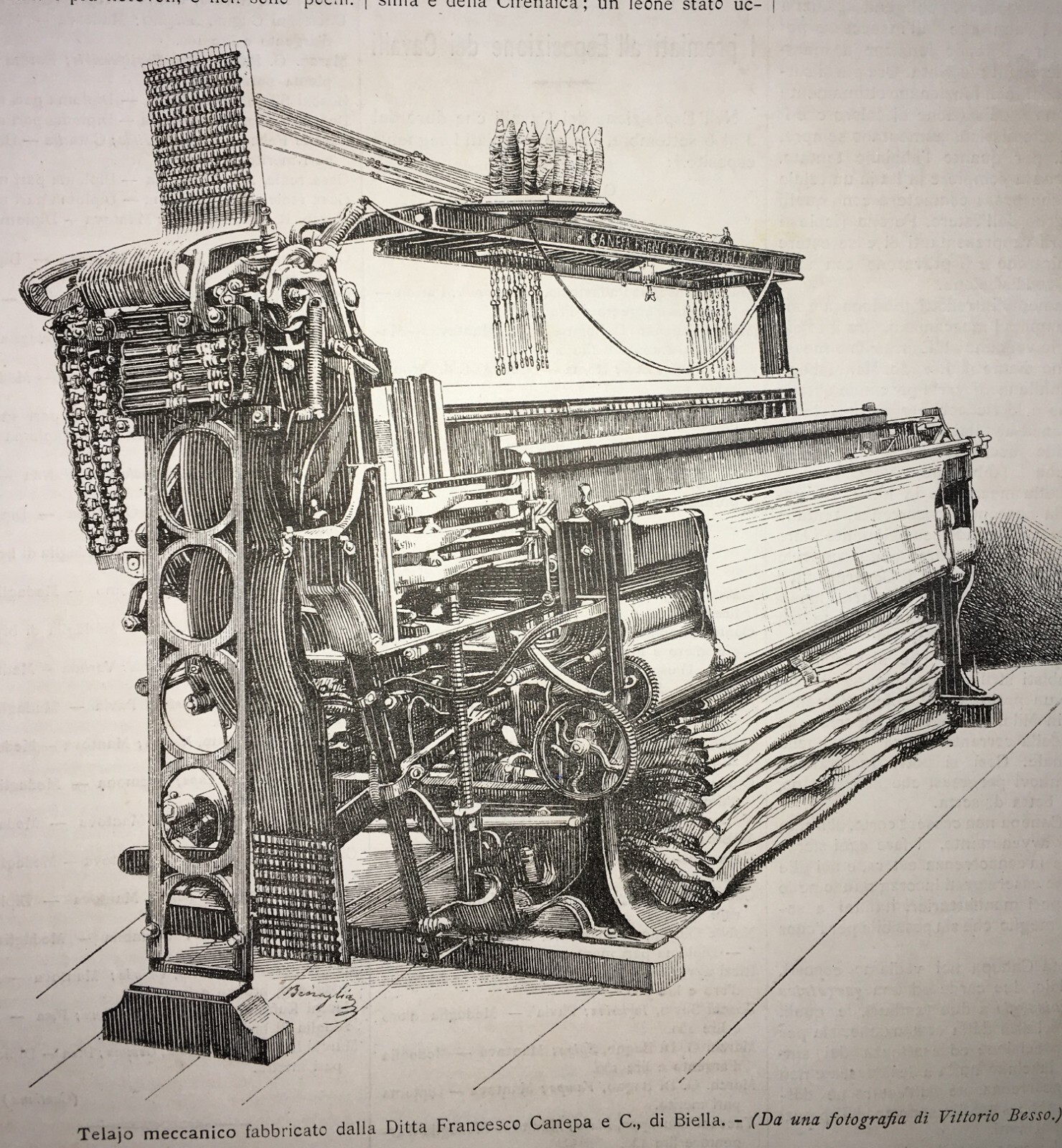 Milano: Esposizione Del 1881, Tessitura, Tessuti, Grande Telaio, Ditta Canepa, Biella